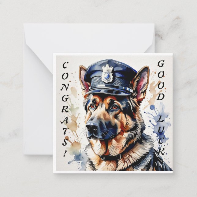 Police Dog Graduation Notecard (Front)