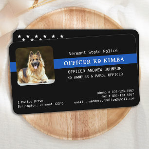 Police Dog K9 Unit Premium Thin Blue Line Business Card
