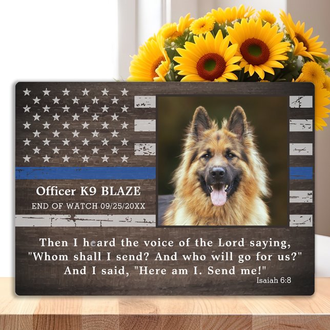 Police Dog Memorial Fallen Officer Police K9 Plaque (Creator Uploaded)