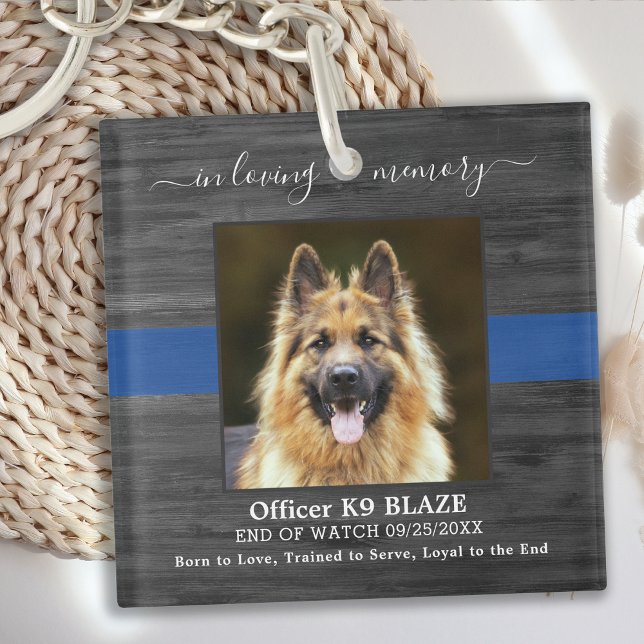 Police Dog Memorial K9 Officer In Loving Memory Key Ring (Creator Uploaded)