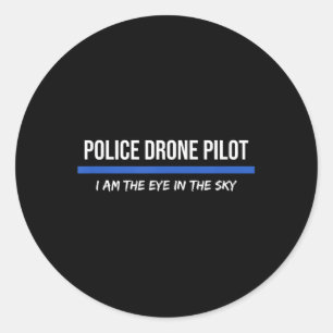 Police Drone Pilot Operator  Classic Round Sticker