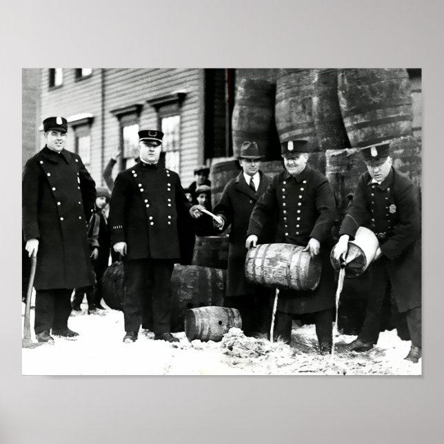 POLICE DUMP BOOTLEG PROHIBITION LIQUOR POSTER (Front)