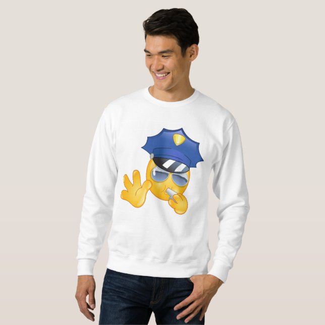 police emoji mens sweatshirt (Front Full)