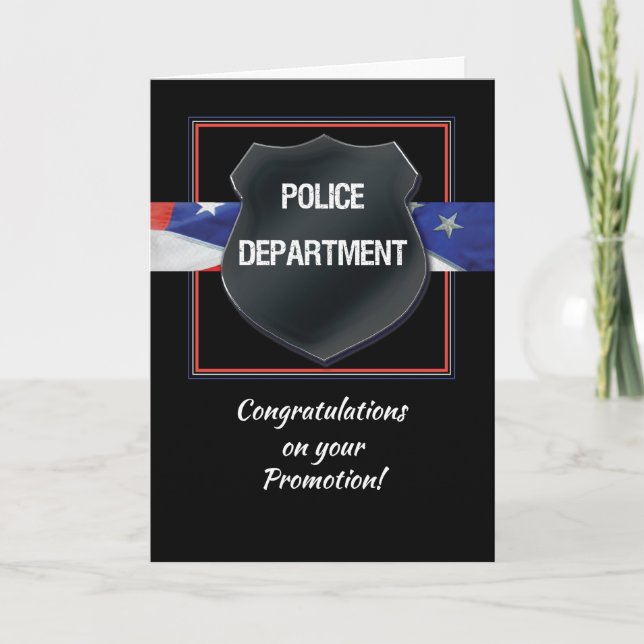Police Employee Promotion Congratulations Badge Card (Front)