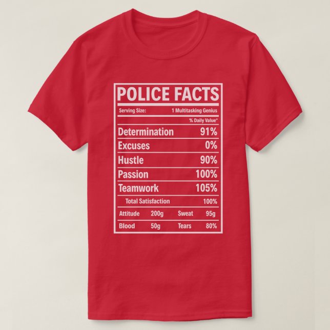 Police Facts Proud Police T Shirts For Police Gift (Design Front)