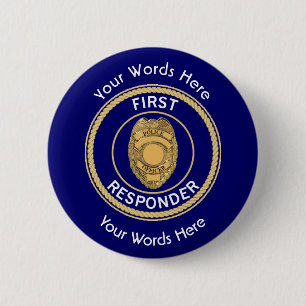 Police First Responder Custom 6 Cm Round Badge
