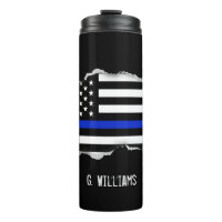 Police Flag Torn Out Look Custom Name