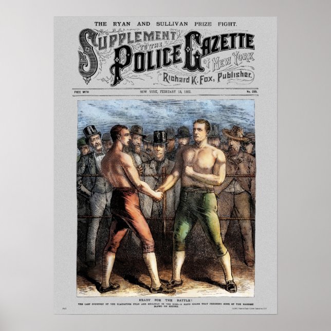 Police Gazette poster Sullivan Ryan (colour) (Front)
