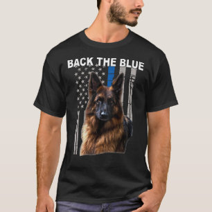 Police German Shepherd American Flag Dog Back The T-Shirt