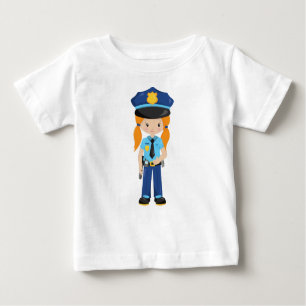 Police Girl, Police Officer, Cop, Orange Hair Baby T-Shirt