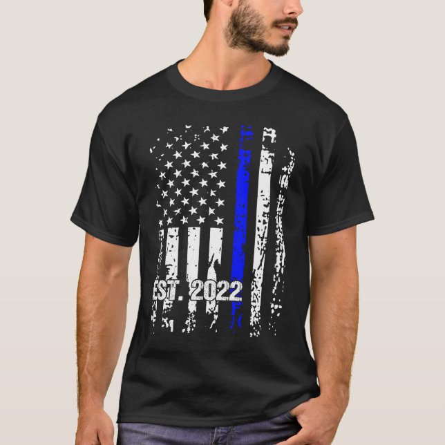 Police Graduation Back Print USA Police Academy 20 T-Shirt (Front)