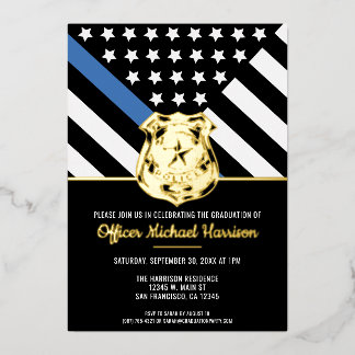 Police Graduation Blue Line Flag Law Enforcement