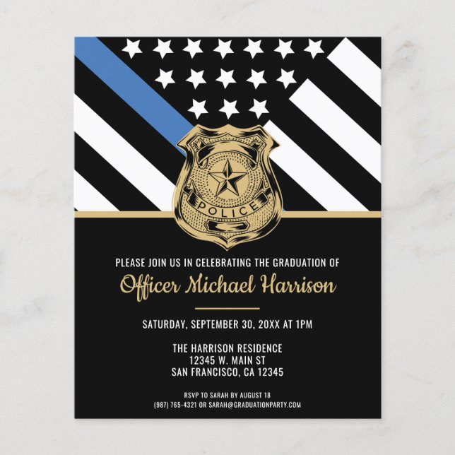 Police Graduation Law Enforcement Invitation Flyer (Front)