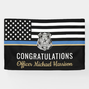 Police Graduation Party Blue Line Law Enforcement Banner