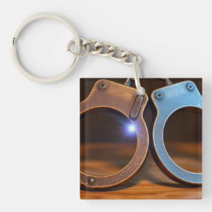 Police handcuffs key ring