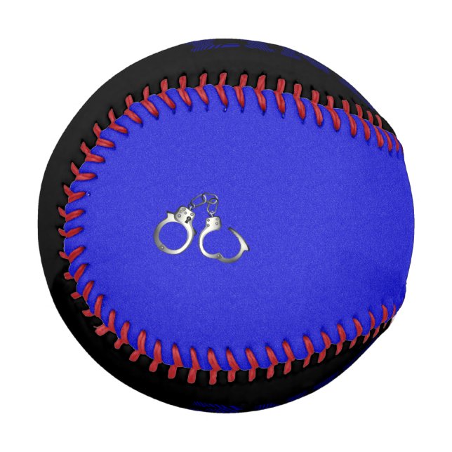 Police Handcuffs Thin Blue Line Baseball (Back Right)