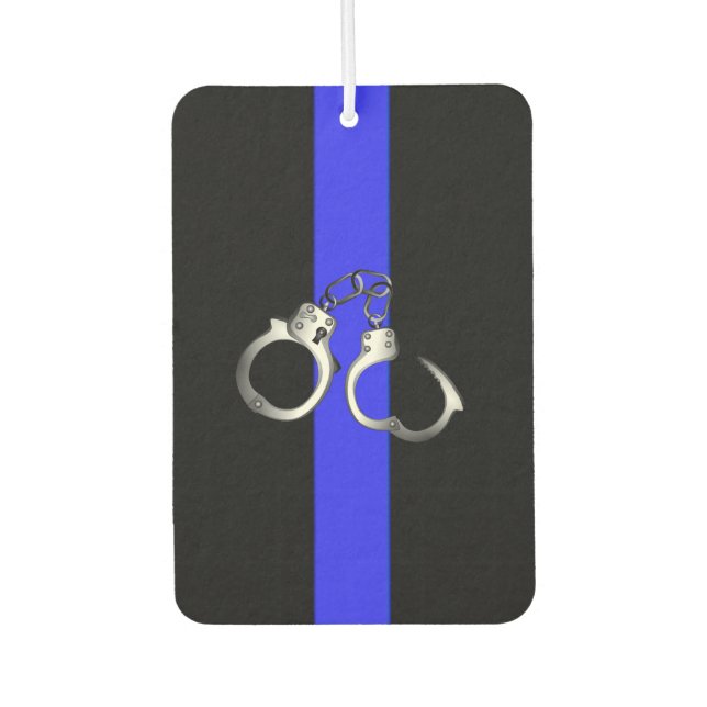 Police Handcuffs Thin Blue Line Car Air Freshener (Front)