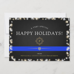 Police Happy Holidays Christmas Style Custom Holiday Card