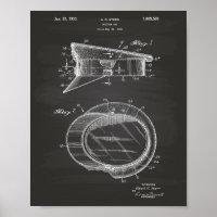 Police Hat 1933 Patent Art - Chalkboard