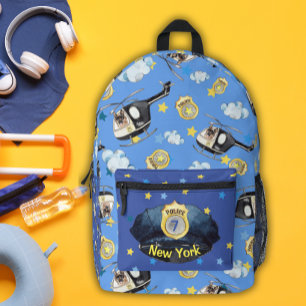 Police Hat and K-9 Unit Fun Cute Print Cut Sew Bag