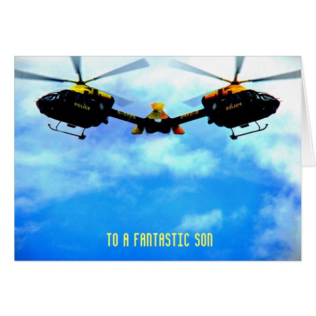 Police Helicopter Against Sky (Front Horizontal)