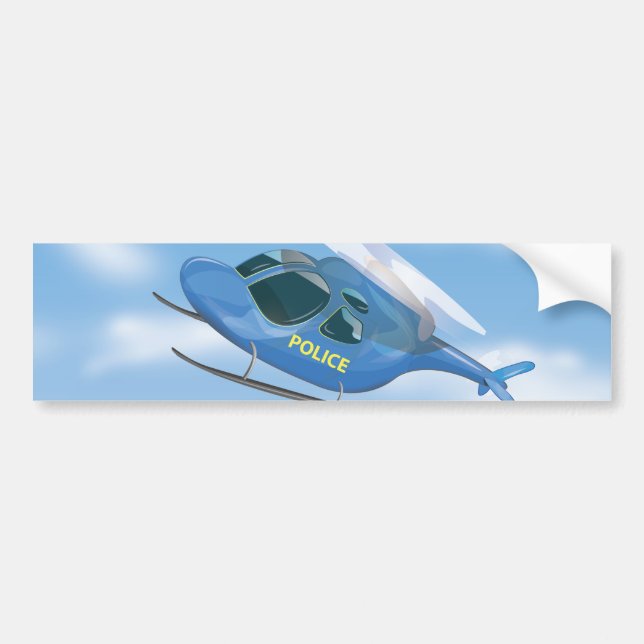 Police Helicopter Bumper Sticker (Front)