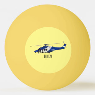Police helicopter cartoon illustration ping pong ball