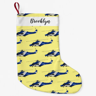 Police helicopter cartoon illustration small christmas stocking