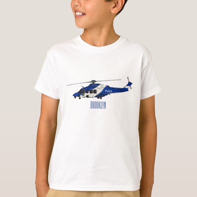 Police helicopter cartoon illustration  T-Shirt (Front)