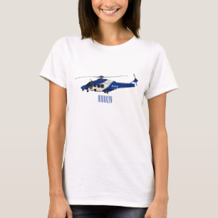 Police helicopter cartoon illustration  T-Shirt