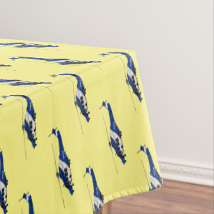 Police helicopter cartoon illustration tablecloth