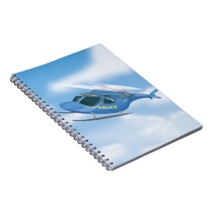 Police Helicopter Spiral Notebook