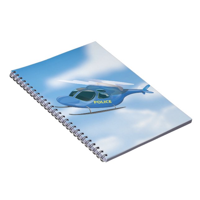 Police Helicopter Spiral Notebook (Right Side)