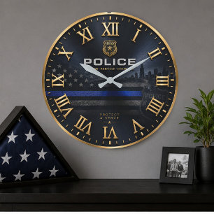 Police Honor Service Courage Law Enforcement Gif Large Clock