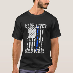 Police Honour The Line Respect Blue Flag Officer W T-Shirt