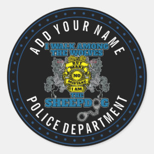 Police I Am the Sheepdog Classic Round Sticker