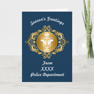 Police Icon Emblem Christmas Card