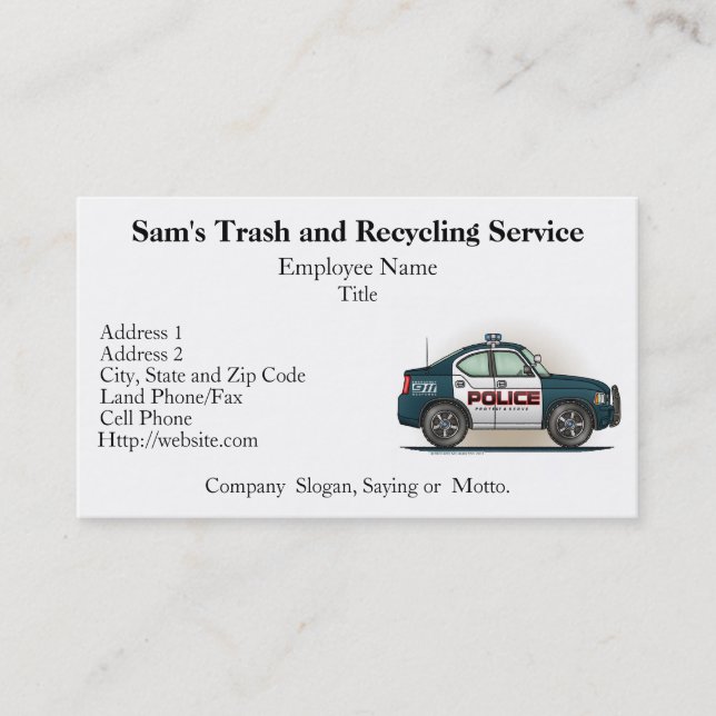 Police Interceptor Car Cop Car Business Card (Front)