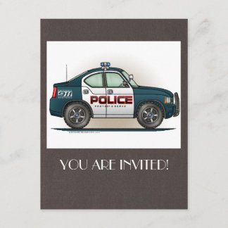 Police Interceptor Car Cop Car Invitation
