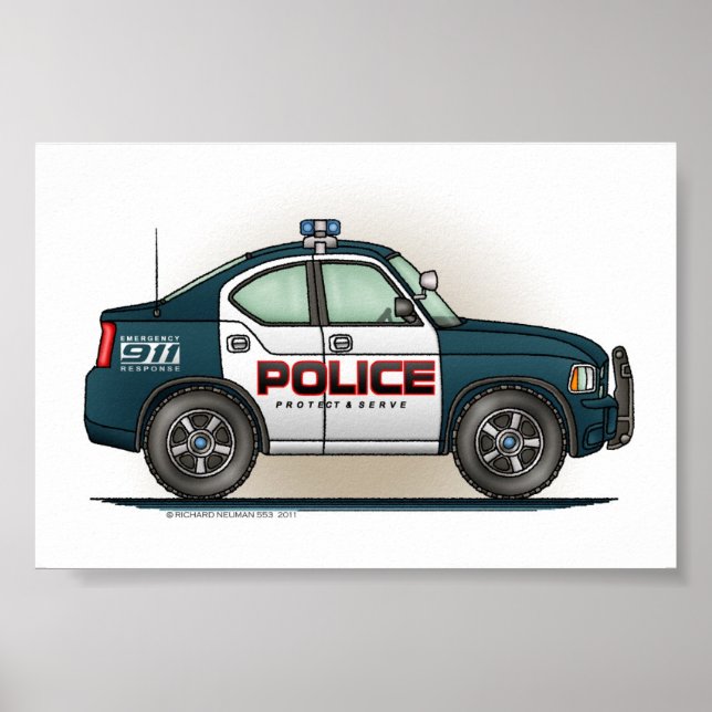 Police Interceptor Car Cop Car Poster (Front)