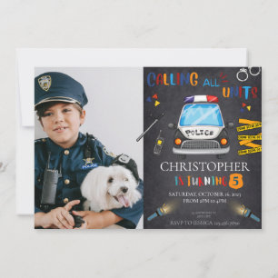 Police Invitation Birthday Party