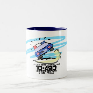 Police Joke Coffee Cup:  Doughnut Sale Two-Tone Coffee Mug