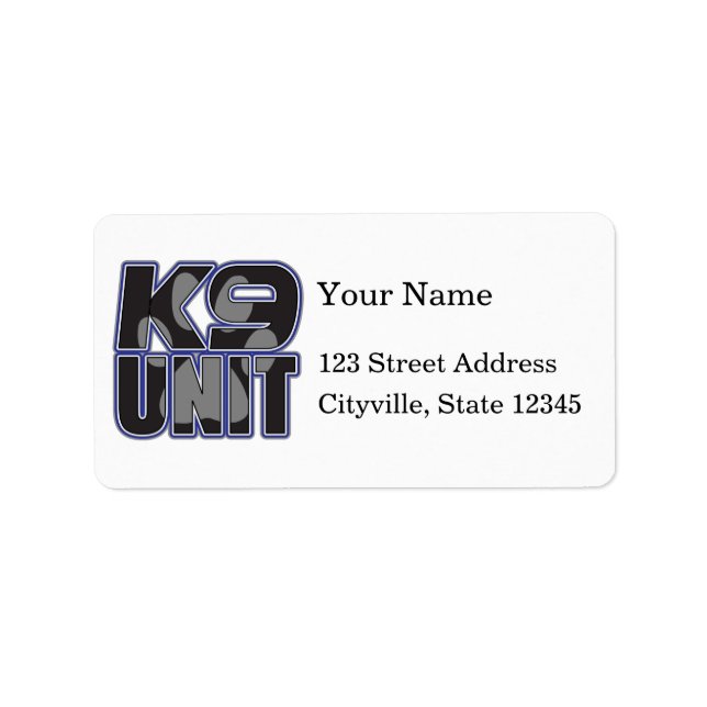 Police K9 Unit Paw Print Label (Front)