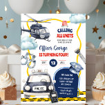 Police Kid's Birthday Invitation<br><div class="desc">Police Kid's Birthday Invitation,  Calling All Units Birthday Invitation,  Editable Template Law Enforcement Boy Birthday Invite</div>