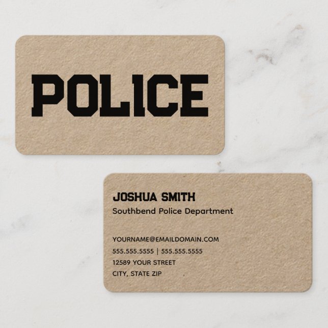 🚨 Police Kraft Business Card (Front/Back)