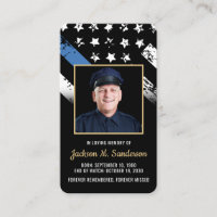 Police Law Enforcement Funeral Photo Prayer Card