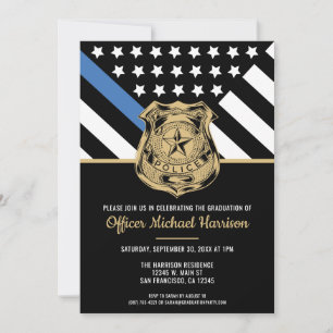 Police Law Enforcement Officer Graduation Party Invitation