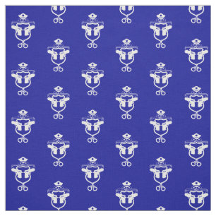 Police Law Enforcement White Outline Icon Fabric