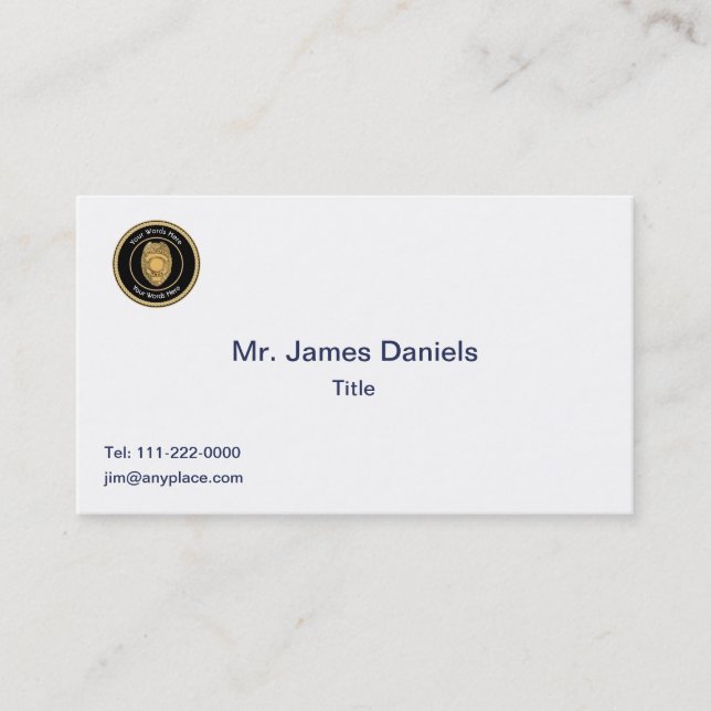 Police Lieutenant Badge Custom Universal Business Card (Front)