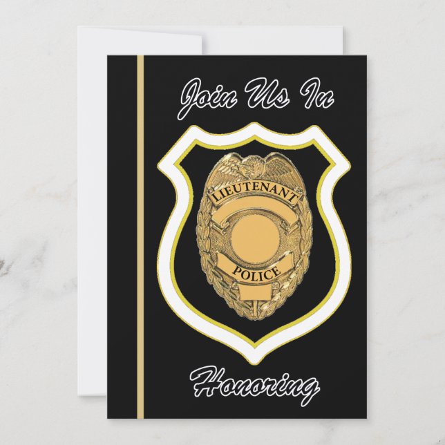 Police Lieutenant Retirement Invitation (Front)